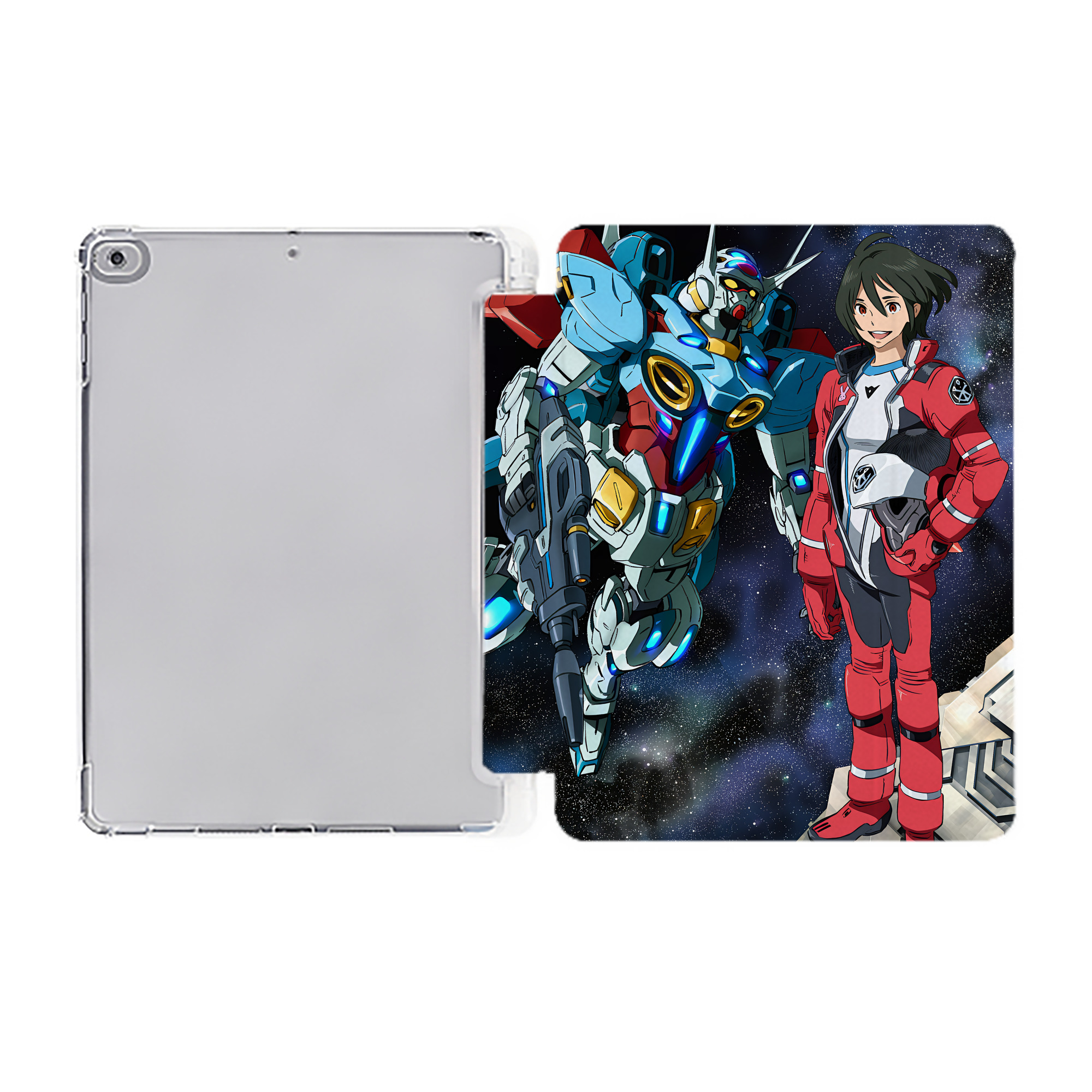 （画像用） 機動戦士ガンダム Mobile Suit Gundam IPad ケース ペン収納付き 三つ折りスタンド PUレザー×シリコン 対応機種9.5/10.5/10.9インチ